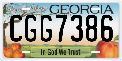 GA license plate CGG7386