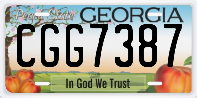 GA license plate CGG7387