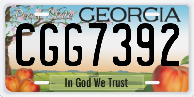 GA license plate CGG7392