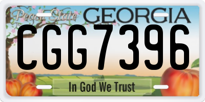GA license plate CGG7396