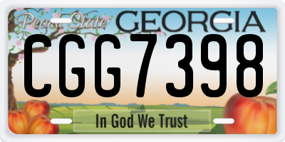 GA license plate CGG7398