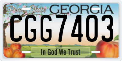 GA license plate CGG7403