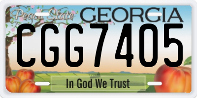 GA license plate CGG7405