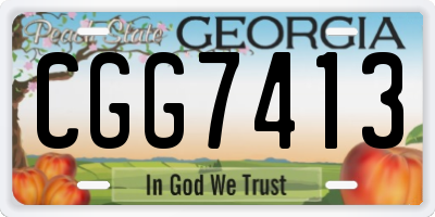 GA license plate CGG7413