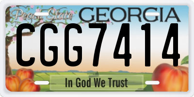 GA license plate CGG7414