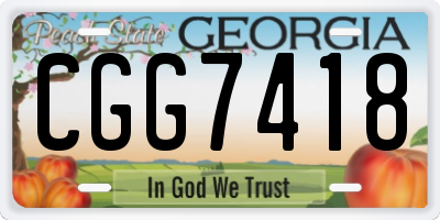 GA license plate CGG7418