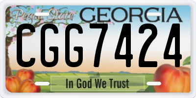 GA license plate CGG7424
