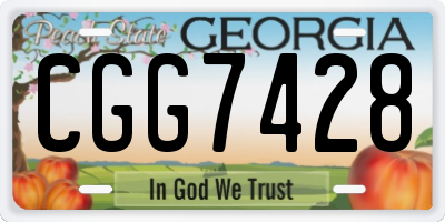 GA license plate CGG7428