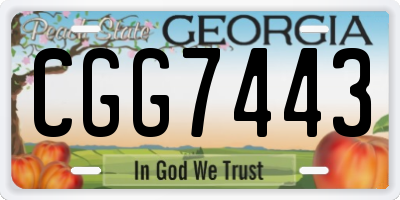 GA license plate CGG7443