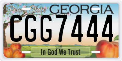 GA license plate CGG7444