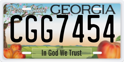 GA license plate CGG7454