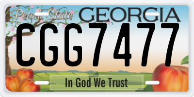 GA license plate CGG7477