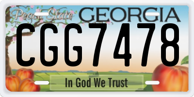 GA license plate CGG7478