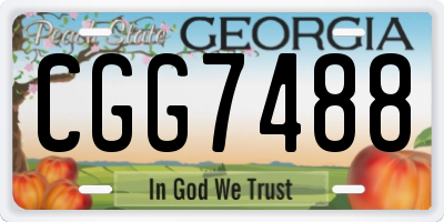 GA license plate CGG7488