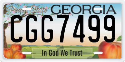 GA license plate CGG7499