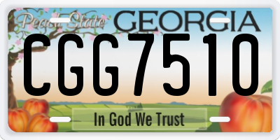GA license plate CGG7510