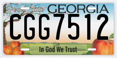 GA license plate CGG7512