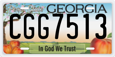 GA license plate CGG7513