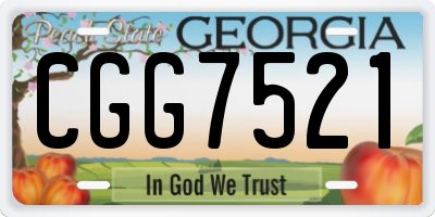 GA license plate CGG7521