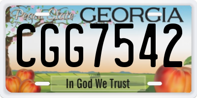 GA license plate CGG7542