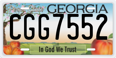 GA license plate CGG7552