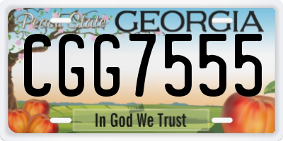 GA license plate CGG7555
