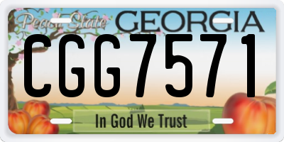 GA license plate CGG7571