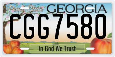 GA license plate CGG7580