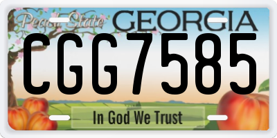GA license plate CGG7585