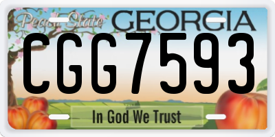 GA license plate CGG7593
