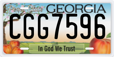 GA license plate CGG7596