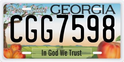 GA license plate CGG7598