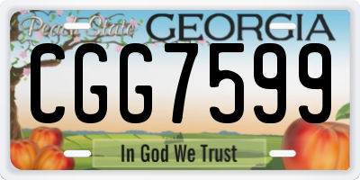 GA license plate CGG7599