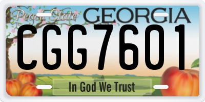 GA license plate CGG7601