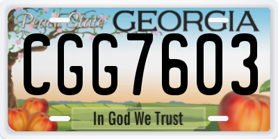 GA license plate CGG7603