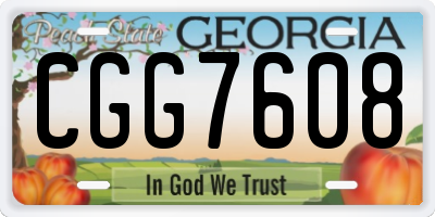 GA license plate CGG7608