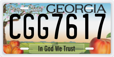 GA license plate CGG7617