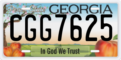 GA license plate CGG7625