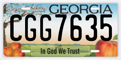 GA license plate CGG7635