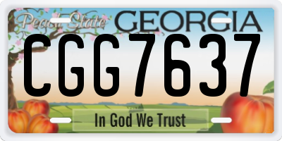 GA license plate CGG7637