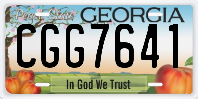 GA license plate CGG7641