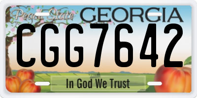 GA license plate CGG7642