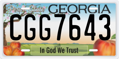GA license plate CGG7643