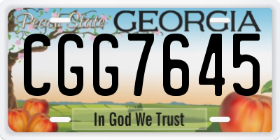GA license plate CGG7645