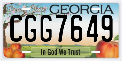 GA license plate CGG7649