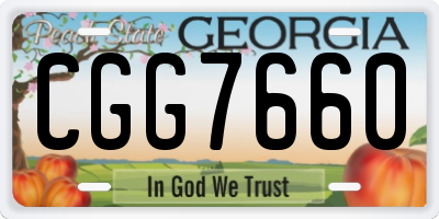 GA license plate CGG7660
