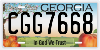 GA license plate CGG7668