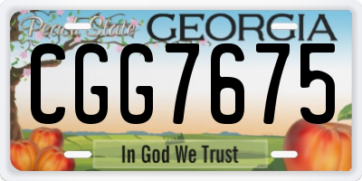 GA license plate CGG7675