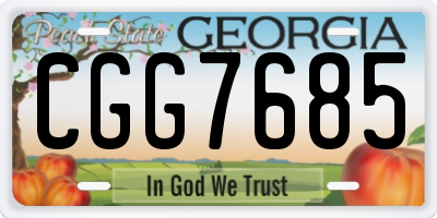 GA license plate CGG7685