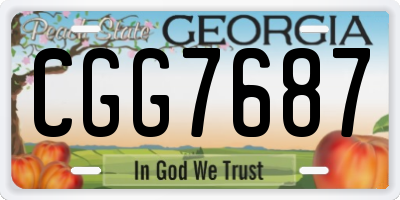 GA license plate CGG7687
